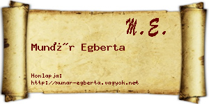 Munár Egberta névjegykártya